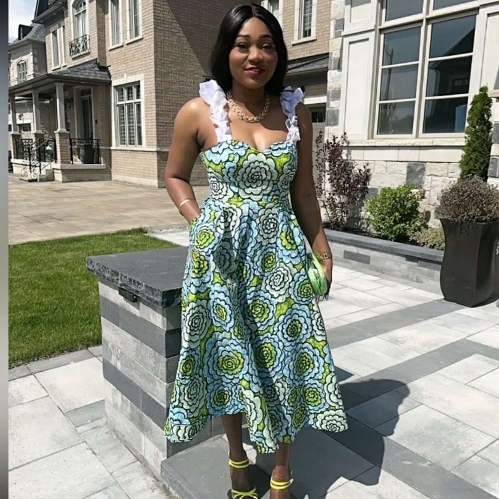Floral Midi African Print/Ankara Dress